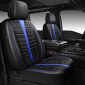 CAR PASS 3D Air Mesh Black Blue Seat Covers for Car,Leather Car Seat Cover Front Seats,Breathable Foam Premium Leather Mesh Front Seat Covers Universal Fit for Cars Sedans Trucks Vans SUVs,Black Blue