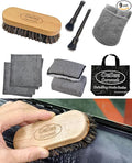 PRO Car Interior Cleaning Kit (9-Piece) - Deep Clean Tools for Leather, Dashboard & Upholstery | Boar Bristle Brush, Dual-Sided Scrub Sponge, Microfiber Towels, Polish Scrub Mitt, Detailing Brushes