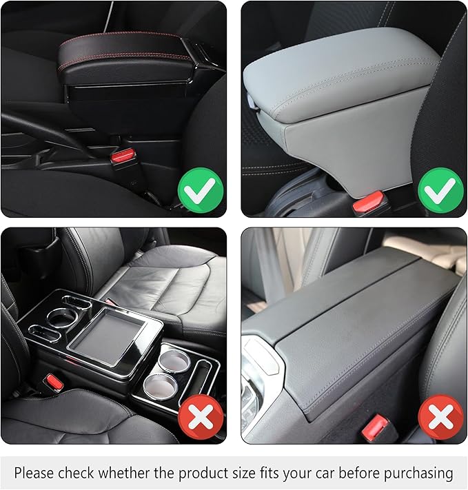 Stylish Car Center Console Cover,PU Leather Car Armrest Cover Prevent Scratches on Center Console,Universal Car Armrest Cushion Car Accessories Interior for Car SUV Truck (Blue)