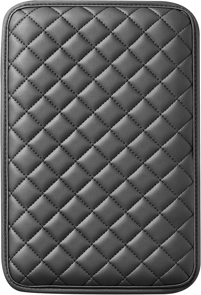 Car Armrest Covers, Vehicle Center Console Cover, Middle Storage Organizer Pad, Dog & Cat Paws Protetor, Nappa Leather, Waterproof, Anti-slip, Auto Interior Accessories, Black, Large Size