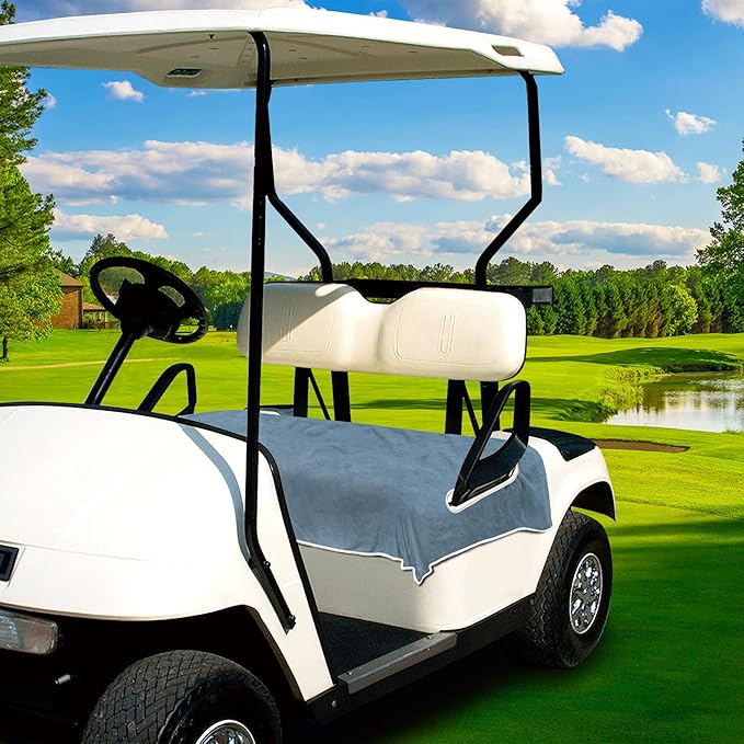 YOKYHOM Golf Cart Seat Covers for 2/4-Seater, Microfiber Seat Towel Blanket, Keeps Seats Cool, Clean & Comfortable, Fits EZGO, Club Car, Yamaha, 51"x31"