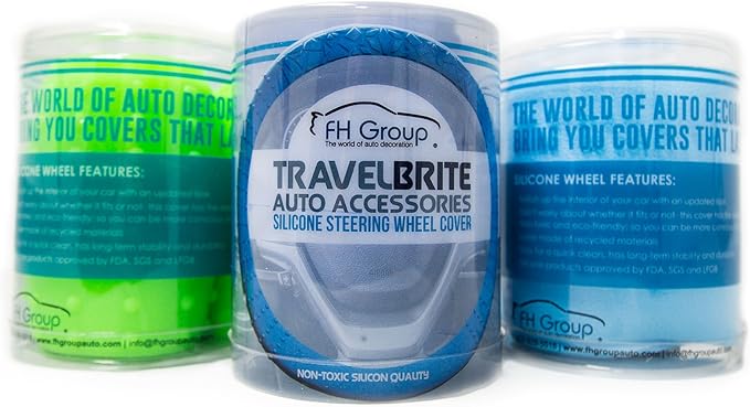 FH Group Universal Fit Silicone with Nibs and Pattern Massaging Grip Steering Wheel Cover Fits most Cars, SUVs, Trucks, and Vans Beige