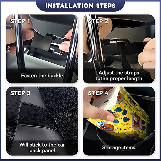 Car Trunk Organizer, Backseat Hanging Large Storage with Adjustable Straps,Waterproof PVC Collapsible Cargo Bag, Car Interior Accessories for Auto SUV MPV (White)