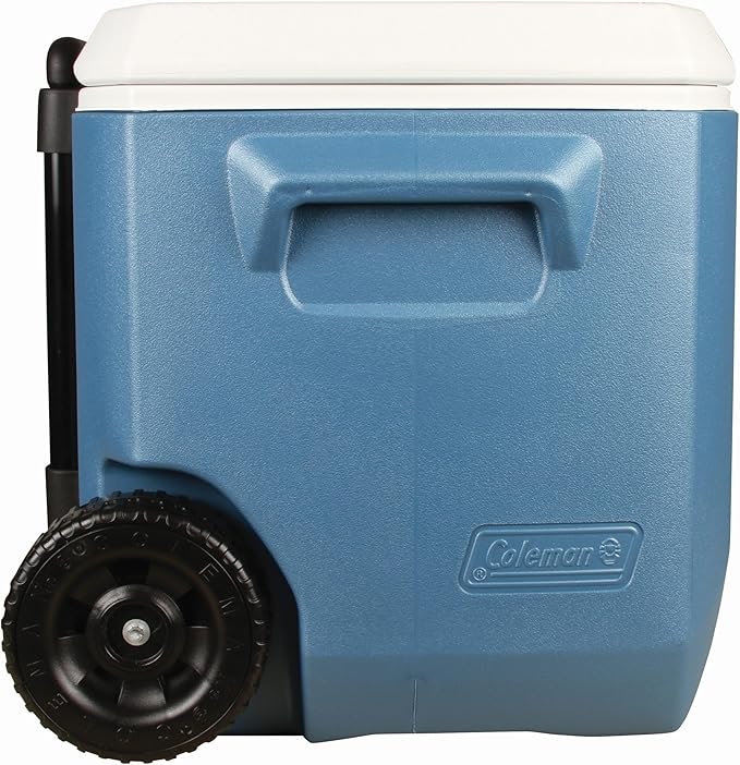 Coleman Xtreme 50qt Rolling Cooler with Wheels, Extra-Walled Insulation Keeps Ice up to 5 Days, Portable Wheeled Hard Chiller