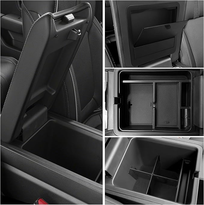 YOJOJOCO 3PCS Center Console Organizer Compatible with Honda 2023-2025 2026 Pilot ＆ 2024-2026 Ridgeline ＆ 2024-2026 Passport Accessories Center Console Dividers Organizer Hidden Storage Boxv