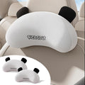 Cute Panda Car Neck Pillow & Lumbar Support Memory Foam Cushion for Driving Adjustable Headrest Waist Pillow for Most Seats (Black, Headrest 2Pcs)
