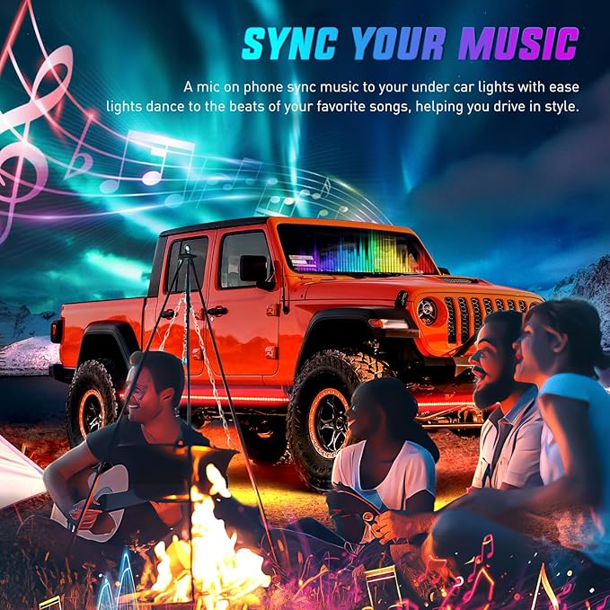 Nilight 8Pcs Aluminum Underglow Neon Accent Strip Lights 396 LEDs RGB Door Assist Multi Color DIY Sound Active Function Music Mode with APP and Remote Control Underbody Light Strips for Car Truck RV