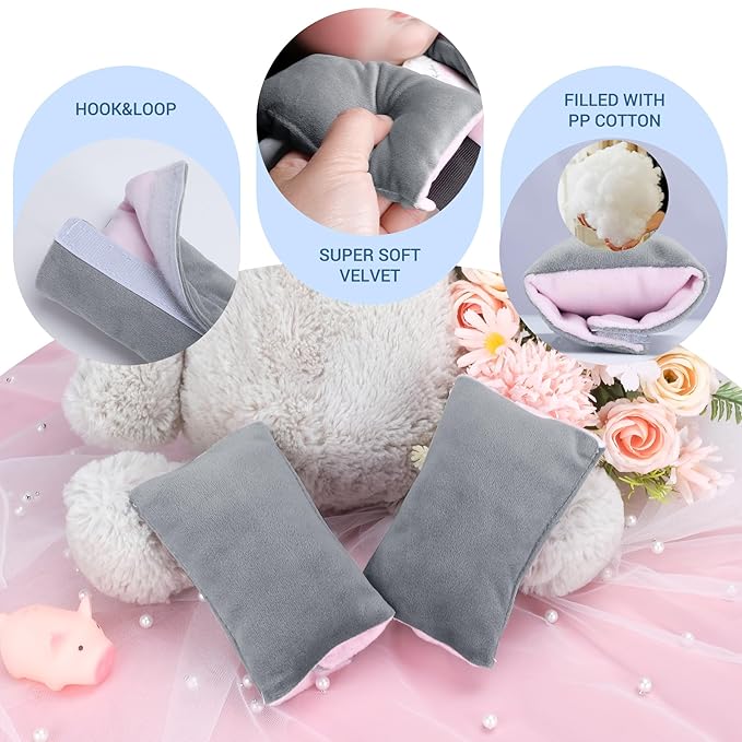 COOLBEBE Car Seat Straps Shoulder Pads for Baby Kids, Super Soft Seat Belt Covers for All Car Seats/Pushchair/Stroller/High Chair (Grey/Pink)
