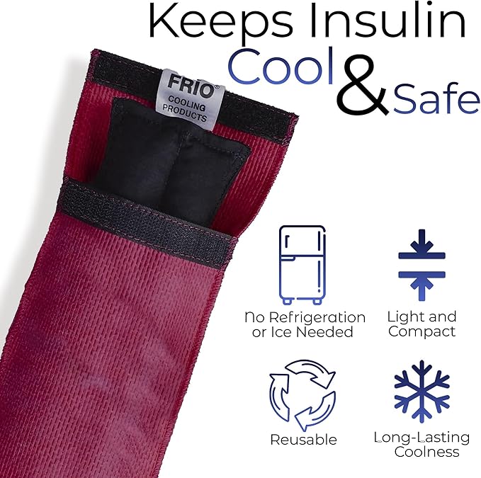 FRIO Cooling Wallet - Insulin Cooler for 45+ Hours of Stress Free On The Go - Burgundy - Individual