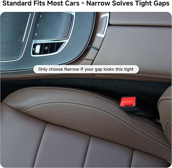 Car Seat Gap Filler 2 Pack Soft Foam Multifunctional Seat Side Gap Filler with Organizer & Hook Function, 3in1 Gap Stopper Universal Fit Car SUV Truck Fill The Gap Between Seat & Console (Deep Brown)