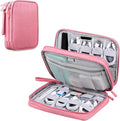 DDgro Electronic Cable Organizer Bag, Large Travel Cord Storage Case for Charger, Power Bank, Cables & Tech Accessories (Large, Dark Pink)