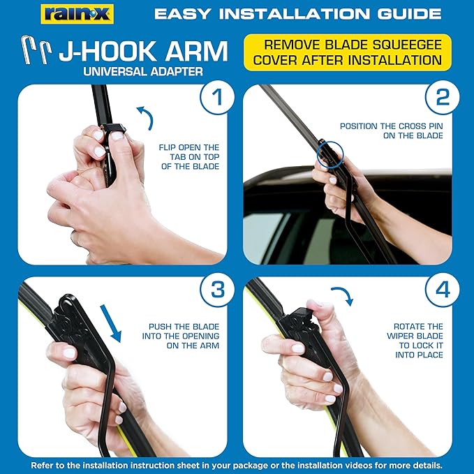 Rain-X Silicone AdvantEdge Wiper Blade 14" Windshield Wiper Blades Replacement, All-Weather Performance Lasts 2X Longer, Premium Beam, Installock Adapter for Easy Fit (Pack of 1)