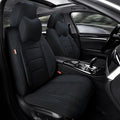 Black Car Seat Covers Front Pair, Breathable Leather Automotive Front Seat Covers & Headrest for Comfortable Driving, Universal Auto Interior Fit for Most Kinds of Vehicles, SUV, Sedans