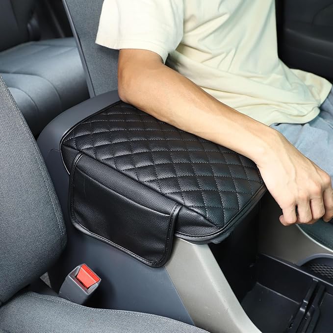 Center Console Cover Pad for Honda Pilot 2003 2004 2005 2006 2007 2008 Accessories Arm Rest Box Lid Cover Pad Armrest Seat Box Cover Car Armrest Pillow Cushion Mat Protector Leather (Black1)