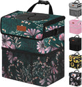 Vankor Car Trash Can for Car Cute, Bag Bin Hanging Waterproof Automotive Garbage Cans Leak Proof Vehicle Trash Can Navy Floral