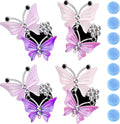 4 Pieces Car Aromatherapy Vent Clips Dual Butterfly Car Air Vent Freshener Perfume Clip Aroma Diffuser Decoration (Pink, Purple)