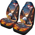 ELEQIN 250 Anniversary USA Car Front Seat Covers, Patriotic Collectors 2 Pack Polyester Automotive Seat ProtectorsSoft & Breathable, Vehicle Interior Accessories for Most Cars