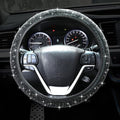 Bling Steering Wheel Cover, Crystal Rhinestone Diamond Steering Cover Universal Fit 15 inch Car Steering Wheel Protector for Women & Girl (Black)