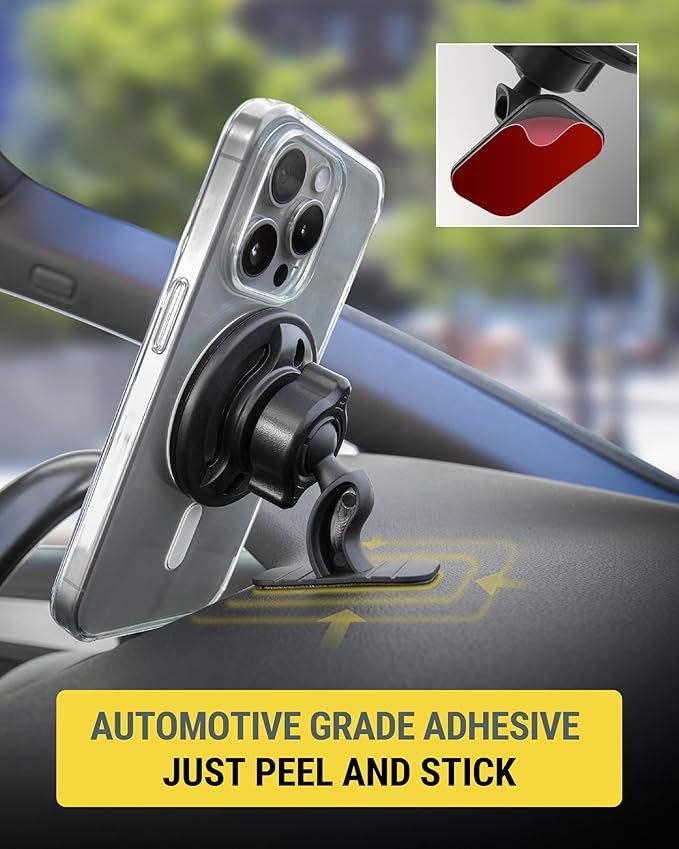 Scosche MagicMount Select MagSafe Car Mount for iPhone, Strong Magnetic Phone Holder for Car Magnet Phone Mount with 360° Rotation for Dashboard/Vent Compatible with iPhone 17/16/15/14 Pro Max Android