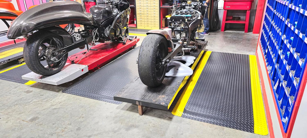 Rhino Mats, American Classic Diamond Anti-Fatigue Mats, Industrial Ergonomic Comfort Standing Mat for Work, Home, Garage, Office, Kitchen or Anywhere (Black/Yellow 1" Thick, 2 FT. x 23 FT.)