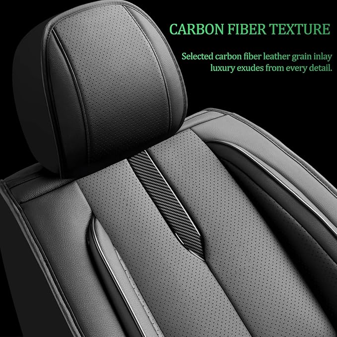 Fit Elantra Car Seat Covers for Hyundai Elantra 2017-2024 2025 2026 -Upgraded Premium Waterproof & Breathable Leather, Airbag Compatible, All-Weather Seat Cushion Protector,2 Front/Black