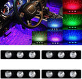 Teguangmei Car Interior Ambient Lights,4Pcs 12LED USB Plug-in RGB Multicolor Star Atmosphere Lights for Car Carpets Under Dash LED Accent Lighting Kit with Sound Active and Remote Control DC 5V