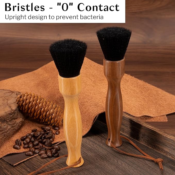 Belongtous Coffee Grinder Cleaning Brush, Espresso Machine Coffee Brush Cleaner Tool, Fluffy & Soft Bristles Brush and Beech Wood Handle for Barista Home Kitchen
