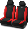 Skechers Seat Covers, Premium Breathable Polyester Seat Covers, Car Seat Covers Front Seats Airbag Compatible, Automotive Comfort for Most Cars, Vans, Trucks, SUVs (Two Front,Red)
