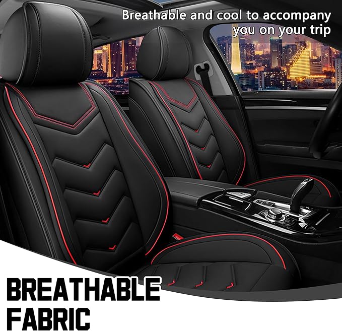 CTDS Car Seat Covers for Chevy Malibu 2000-2026, Stylish Sport Seat Cover, Premium Nappa Leather Car Seat Cover. Automobile Seat Covers Sets.(Standard 2 Seats/Black)