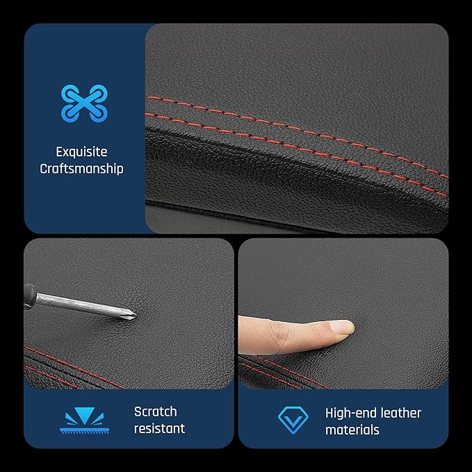 YJYWZH Armrest Box for Nissan Almera Versa 2020-2024 Car Center Storage Box Hand Centre Consoles Cup Holder Arm Rest Double-Layer Black Accessories