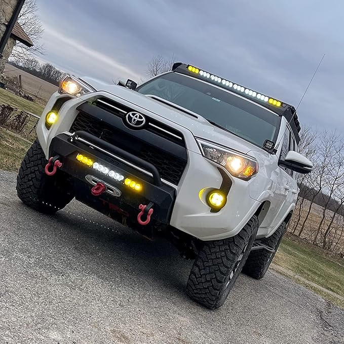 Willpower 32 inch LED Light Bar Single Row White Amber Dual Color 180W Off Road Light Bar Spot Flood Combo LED Work Light Truck UTV 4x4 Cars SUVs ATVs Boats Fog Driving Light with Wiring Harness kit