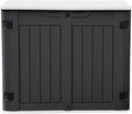 DWVO Outdoor Weather-Resistant Horizontal Storage Shed, 35 Cu Ft Capacity, Lockable and Waterproof, Suitable for Storing Garden Tools, Dark Gray