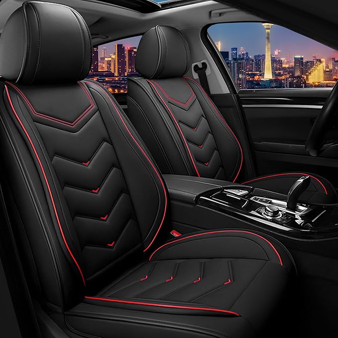 CTDS Car Seat Covers for Honda Civic 2000-2026, Stylish Sport Seat Cover, Premium Nappa Leather Car Seat Cover. Automobile Seat Covers Sets.(Standard 2 Seats/Black)