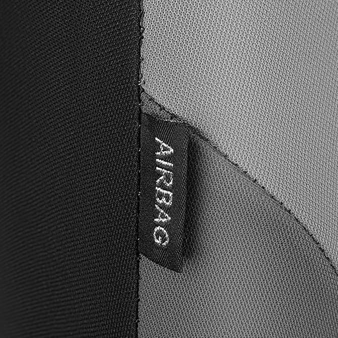 CAR PASS EVA Waterproof Car Seat Covers Front Seats,Gray Two Front Seat Covers,Airbag Compatible,Automotive Seat Covers Universal Fit Sedans,Cars,Vans,SUVs,Trucks (Black and Gray)