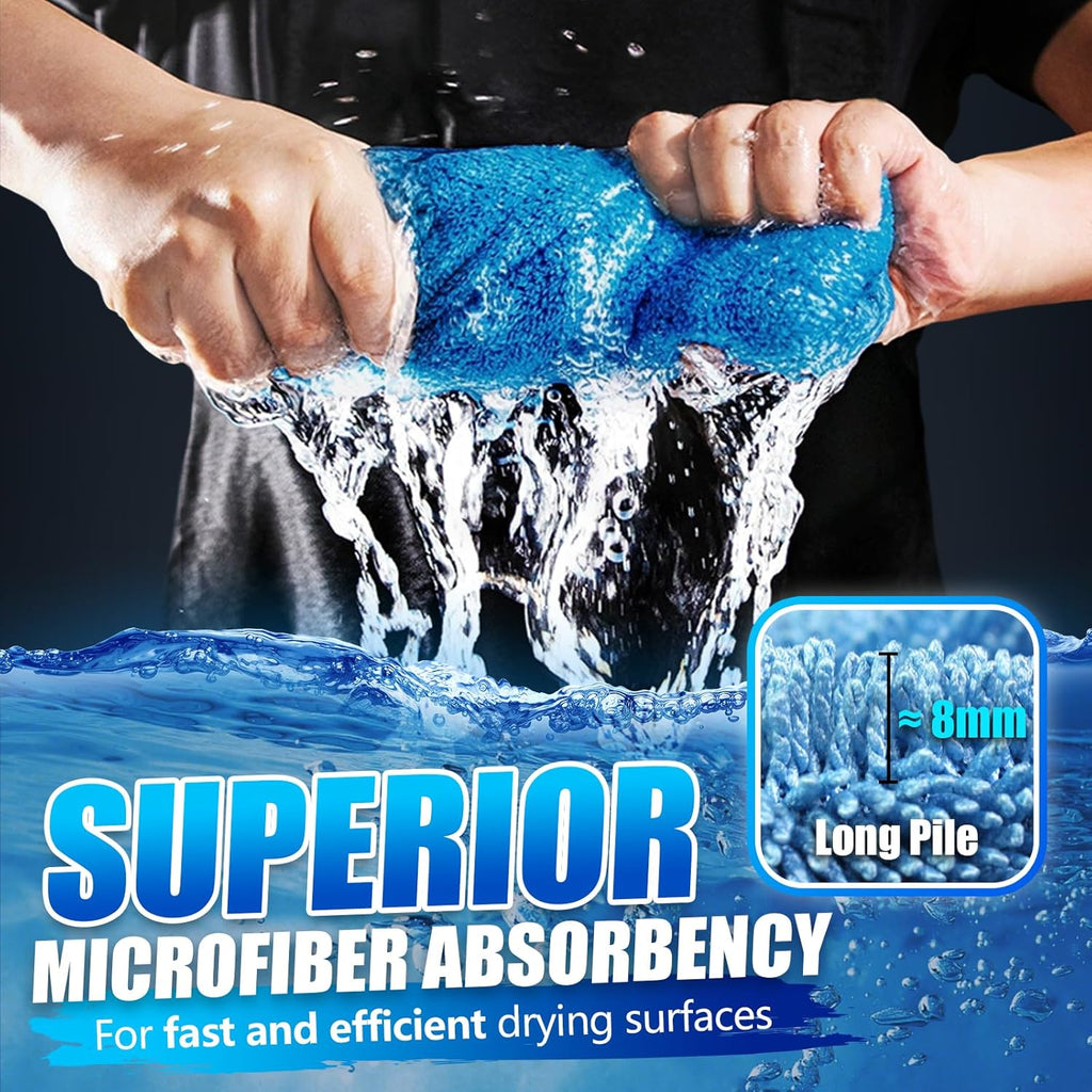 Airlab Microfiber Towels for Cars Wash Drying Towel Detailing Cloth, Ultra Absorbent, Streaks Free, Lint Free Cars, Trucks, SUVs, RVs, Motorcycles, Bath Wipes, 24 x 16 Inch, 1200 GSM, Pack of 1, Blue