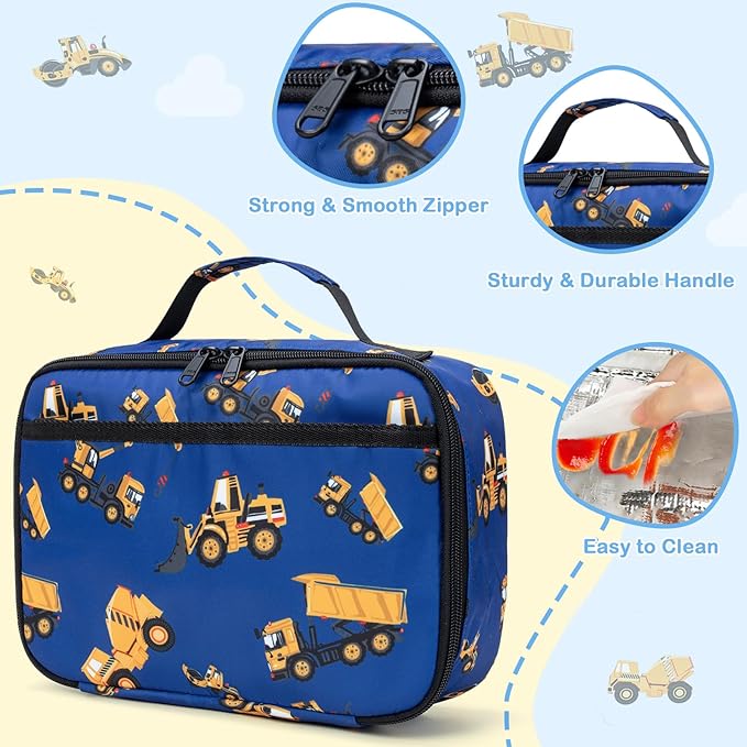 CAMTOP Lunch Box Kids Boys Insulated Lunch Cooler Bag Reusable Lunch Tote Kit for School Travel