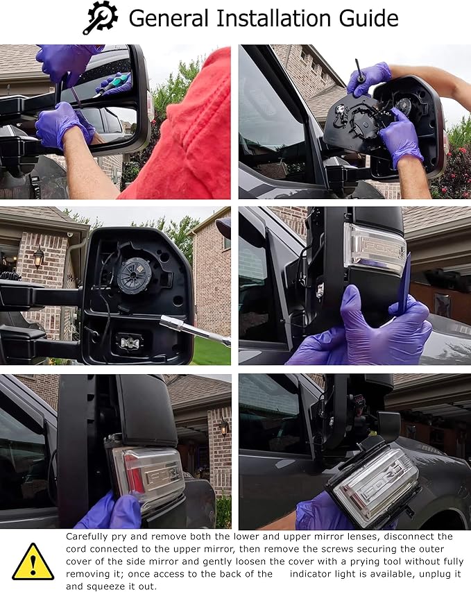 iJDMTOY Semi-Clear Lens Dynamic Sequential Blink Triple-Row Full LED Side Mirror Turn Signal Light Assembly Kit Compatible with 2017-2022 Ford F-250 F-350 Towing Mirror