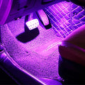 Car Interior Ambient Lighting RGB 64 Colors Multicoloured Music Car Footwell Lighting Kit with Cigarette Lighter and App Microphone, 12V-24V 1W