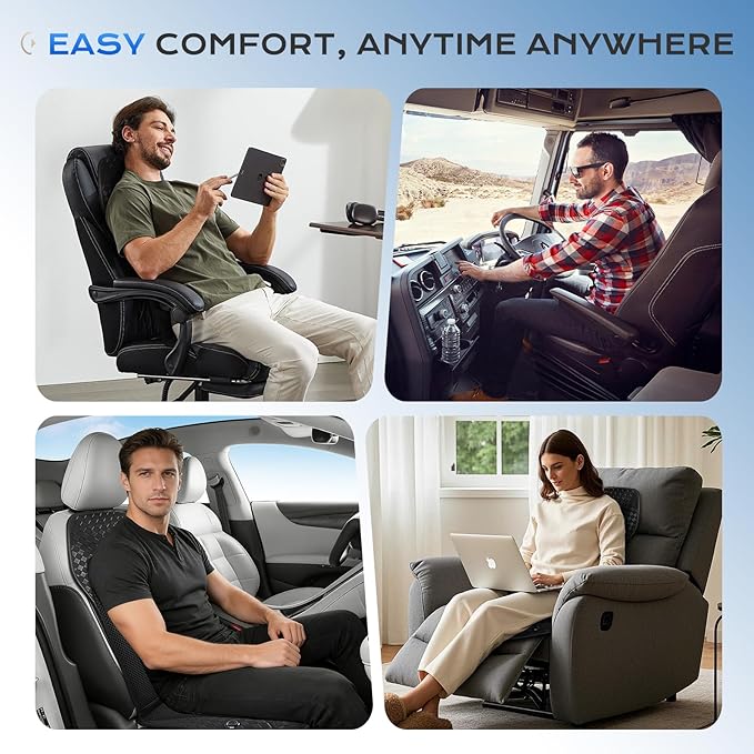 Coverado Cooling Car Seat Cushion, 12V-24V Ventilated Seat Pad with 8 Turbo Fans, 3-Speed Adjustable Dual Blowing & Suction Cooling Cushion, Universal Fit for Car SUV Truck Van All Vehicles, Black