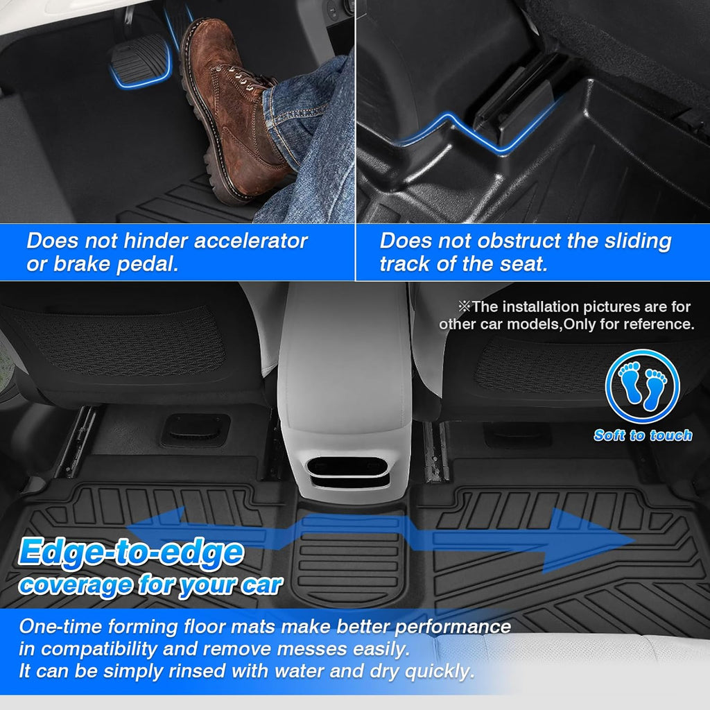 Cartist Floor Mats Compatible with Ford F150 Supercrew 2015-2024 2025 (Include Lightning)(Only Fit Rear Bench Seat w/Under Seat Storage) Heavy Duty Floor Liner