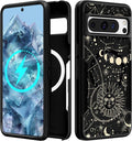 for Google Pixel 8 Pro Case - Compatible with MagSafe Women Girls Cute Magnetic Protective Cover Girly Aesthetic Sun Moon Heavy Duty Shockproof Design for Google Pixel 8 Pro Phone Cases