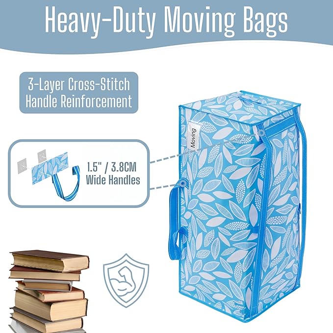 VENO 4 Pack Heavy Duty Moving Bags with Backpack Straps, Zippers & Handles, Extra Large Packing Bags for College Dorm Essentials, Moving Supplies Alternative to Cardboard Moving Boxes