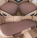acdiac Universal Ice Silk Car Seat Cover Summer Auto Cool Cushion Breathable Cozy Non-Slip Car Seat Pads 3pcs/Sets (Brown)