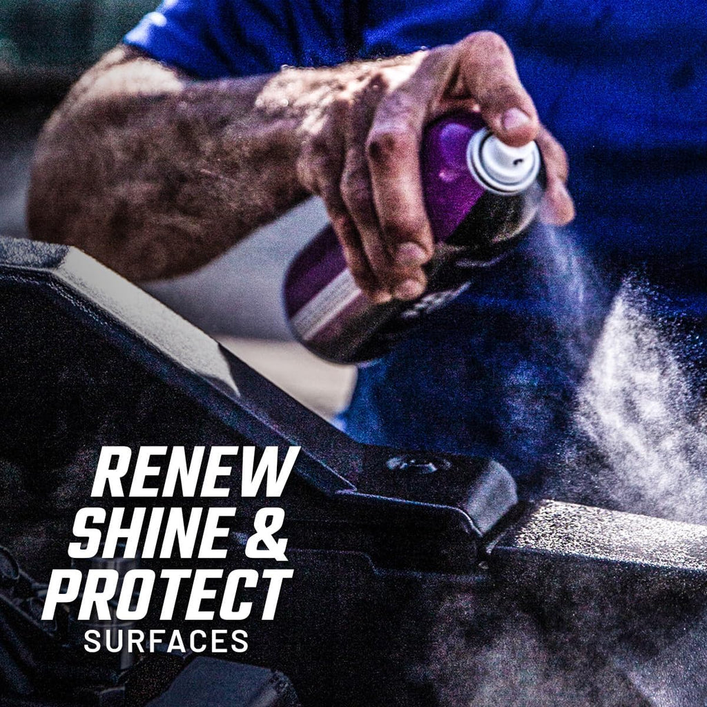 Slick Products Shine & Protectant, Long-Lasting High-Gloss Clear Coat Spray, Renew, Shine, and Protect Plastic, Vinyl, Rubber, Trim, and More (3-Pack)