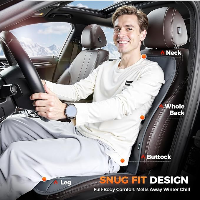 FLORICH Car Seat Covers Universal Car Seat Cushion Comfortable Leather&Plush Seat Cushion Automatic Seat Protector Fit for Car SUV Truck Van, Gray&Black