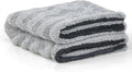 Greenfound Microfiber Towel for Cars, 1000GSM Car Drying Towel, Double Twist Pile & Edgeless Design, No Streaks, Scratches, or Water Spots, Soft and Absorbent, 18"×24", Wave Silver&Grey