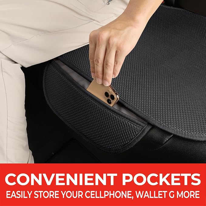 All Season Rear Bench Car Seat Covers Black - Breathable Car Seat Protectors with Anti Slip Bottom - Durable Auto Seat Cushions Universal Fit for Vehicles Cars SUV Trucks Size M