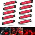 10 Pcs LED Rock Lights Waterproof 3.8" Sealed Red Underglow Kit, Fender Wheel Well Lights, Car Exterior Side Marker for Wrangler, Snowmobile, Truck, Golf Cart, RV, Cab, SUV, Offroad