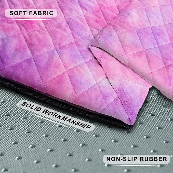 YOKYHOM Golf Cart Seat Covers for 2 & 4 Passenger Carts, Thick Short Plush with Non-Slip Backing, Ultra Soft Seat Towel Blanket, Fits EZGO, Club Car, Yamaha, 51"x30.5", Pink Purple