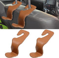 2Pcs Car Seat Headrest Hooks, Back Seat Purse Leather Hanger Holder Hook, Magnetic Storage Organizer for Purses Handbag Grocery Bags Coats